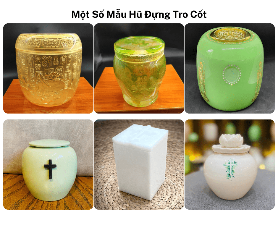 1 số mẫu hũ hộp bình lọ đựng tro cốt