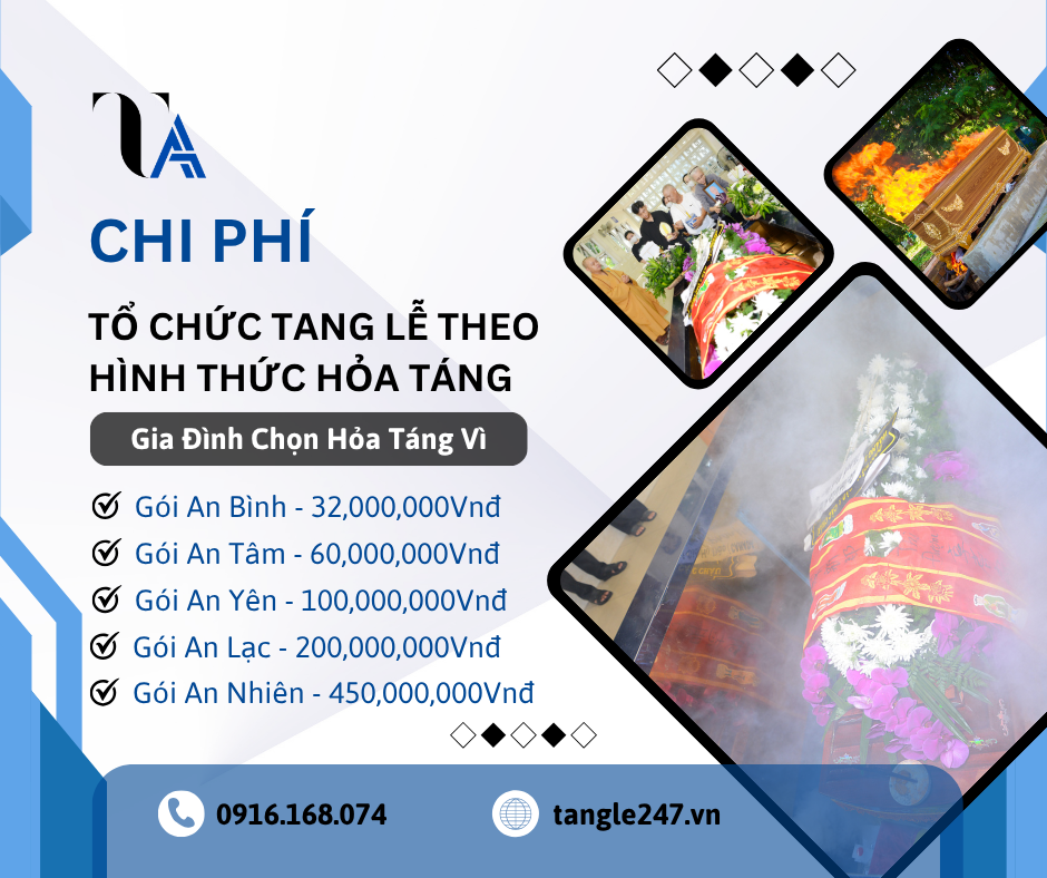chi phí tổ chức tang lễ theo hình thức hỏa táng tại tphcm