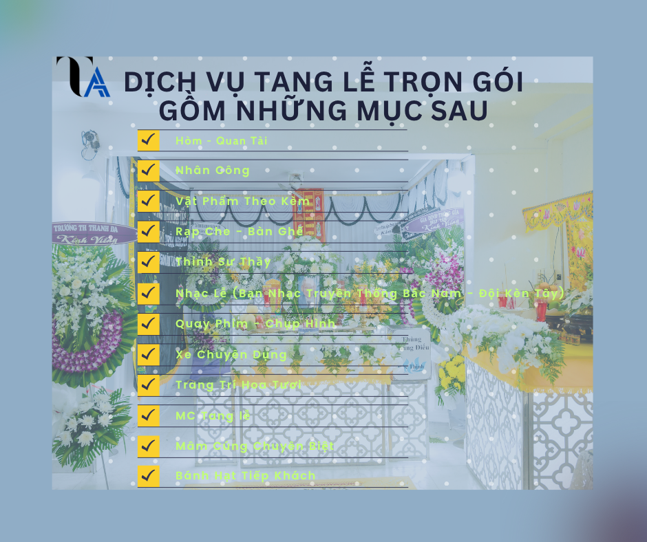 dịch vụ tổ chức tang lễ trọn gói gồm